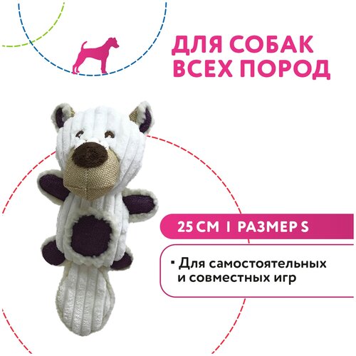 Petpark игрушка для собак Медведь с большим хвостом 25 см белый, размер S