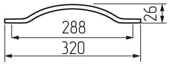 Ручка-скоба мебельная 320х26 мм, межцентровое расстояние 288мм, цвет - хром, 2 шт. - фотография № 3