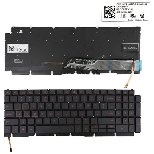 Клавиатура для ноутбука Dell G15 5510 5511 5515 Red p/n: клавиатура для ноутбука dell latitude 5500 5501 5510 с подсветкой p n m25nk v0r04
