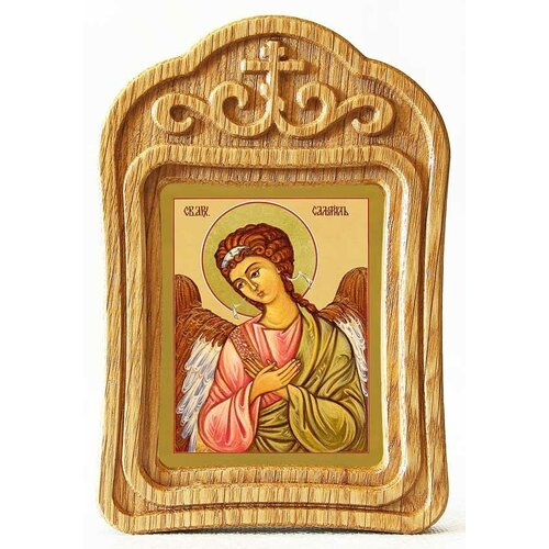 Архангел Селафиил, икона в резной деревянной рамке архангел варахиил икона в резной деревянной рамке