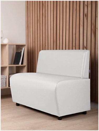 Изображение товара Диван офисный маленький в прихожую, на балкон, на кухню, бафф экокожа белый