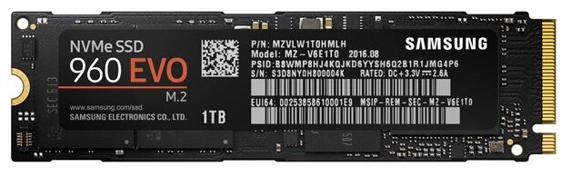 Samsung Твердотельный накопитель Samsung Evo 960 1TB MZ-V6E1T0BW