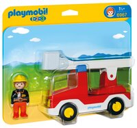 Набор с элементами конструктора Playmobil 1-2-3 6967 Пожарная машина с лестницей