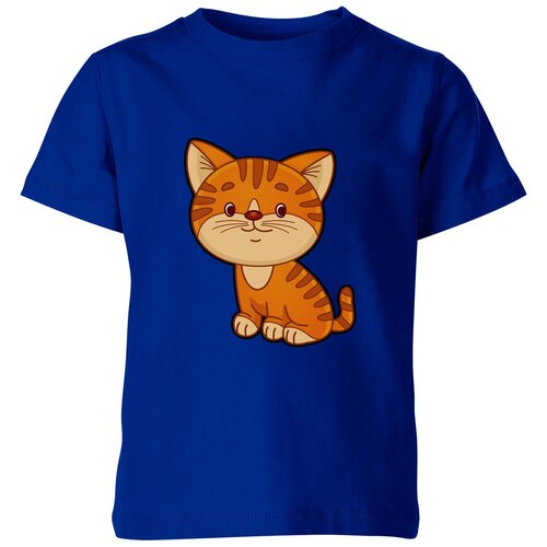 Футболка Us Basic, размер 4, синий мужская футболка мультяшный рыжий котёнок l темно синий