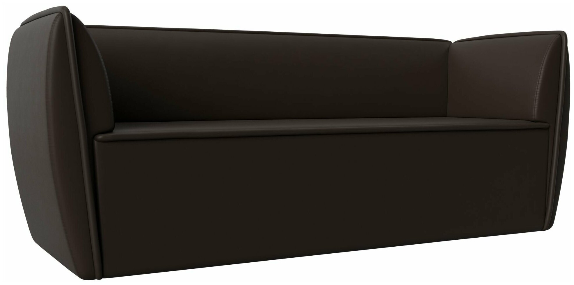 фото Прямой диван Бергамо 3-х местный, Экокожа черная и белая