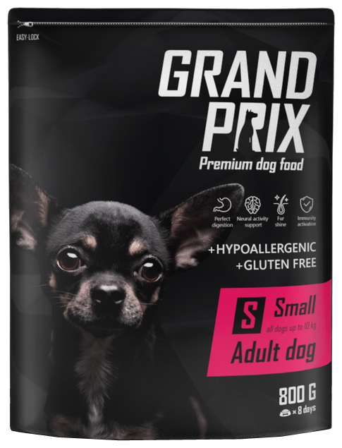 Сухой корм для собак мелких пород GRAND PRIX Small Adult dog с курицей, 800г