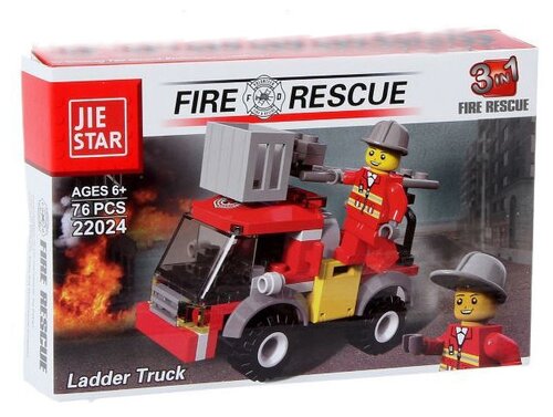 Конструктор Jie Star Fire Rescue 22024 Спецтехника, 76 дет.