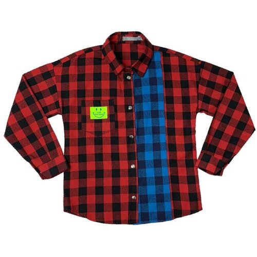 фото Рубашка для девочки. цвет синий/красный. fashion. размер 140