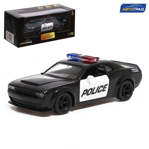 Машина полицейская инерционная Автоград Dodge challenger SRT, 1:32, открываются двери, полиция (554040)
