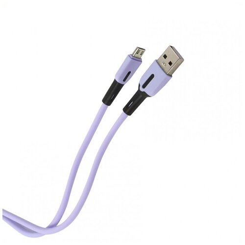 USB кабель Usams SJ432 USB - micro USB с индикатором (1 м) силиконовый фиолетовый (SJ432USB04)