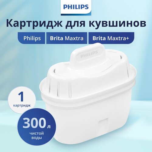 Картридж Philips Micro X-Clean AWP210/51 фильтр для очистки воды, совместим с кувшинами Brita MAXTRA и MAXTRA+, скорость фильтрации 0,3 л/мин, 1 шт