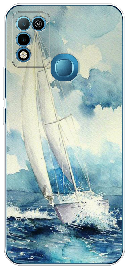 Силиконовый чехол "Парус акварель" на Infinix HOT 11 Play / Инфиникс Хот 11 Плей