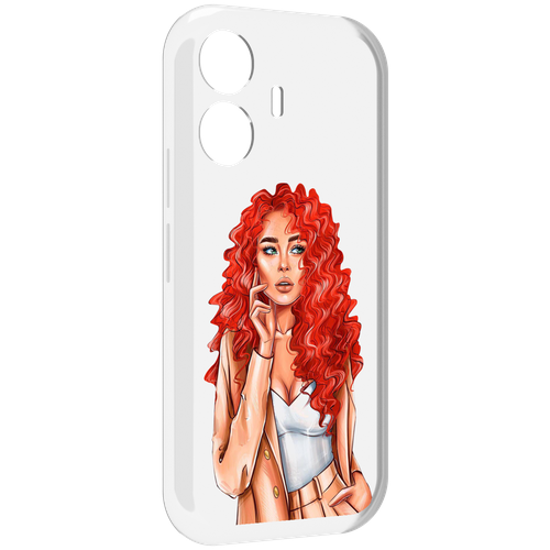 Чехол MyPads девушка-с-яркими-волосами женский для Vivo Y77E / Vivo iQOO Z6 Lite задняя-панель-накладка-бампер