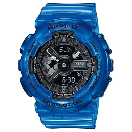 Наручные часы CASIO Baby-G BA-110CR-2A, синий, бесцветный