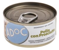 Корм для кошек ADoC (0.085 кг) 1 шт. Консервы с цыпленком и ветчиной