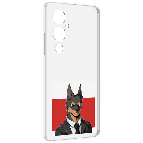 Чехол MyPads офисный работник собака для Tecno Pova 4 Pro задняя-панель-накладка-бампер