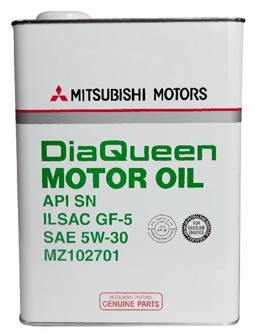 Синтетическое моторное масло Mitsubishi DiaQueen 5W30 SN/GF-5, 4 л