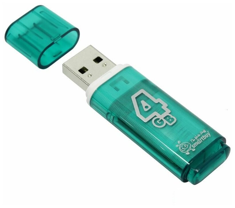 Флэш-диск USB 4Gb SmartBuy Glossy, зеленый (SB4GBGS-G)