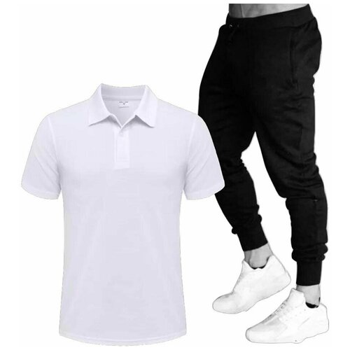 Комплект , брюки, футболка, размер 52, белый