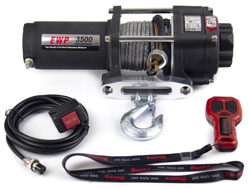 Лебедка Runva EWP 3500 A SR 1588 кг 12V синтетический трос