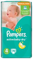 Pampers подгузники Active Baby-Dry 4 (8-14 кг) 70 шт.