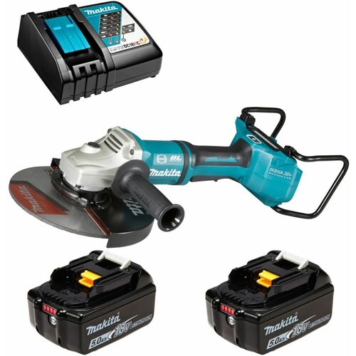 Шлифмашина угловая аккумуляторная 36В LXT - 230мм аккумулятор 2х5Ач и зу Makita DGA901URT2 6006000₽