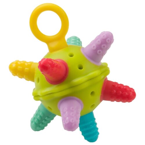 фото Прорезыватель-погремушка Happy Baby Silicone teether 20028 разноцветный