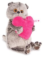 Мягкая игрушка Basik&Co Кот Басик с розовым сердечком 30 см