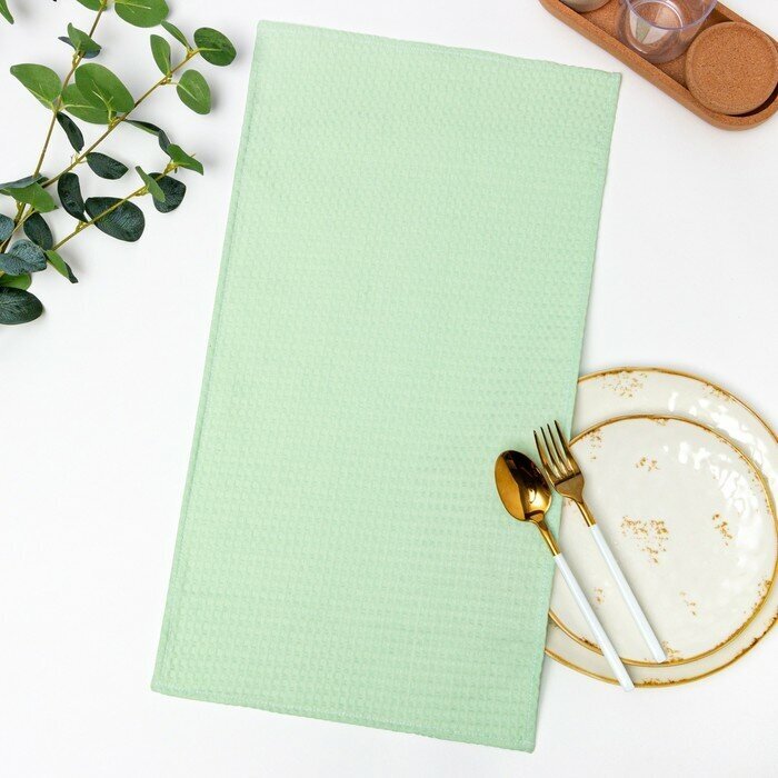 фото Русский дом Полотенце 35х60 см, фисташка, вафля, 240 гр/м2, хлопок 100%