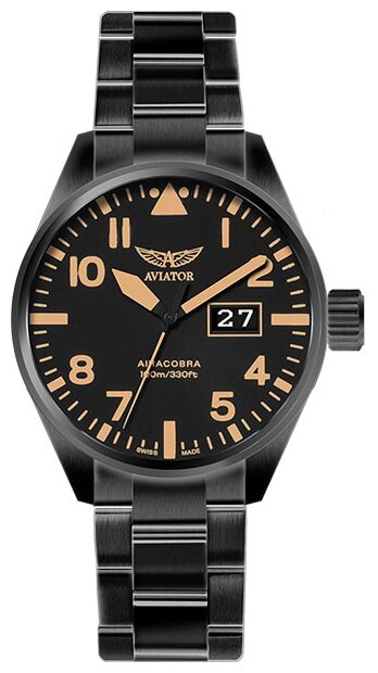Наручные часы Aviator V.1.22.5.157.5, оранжевый, черный