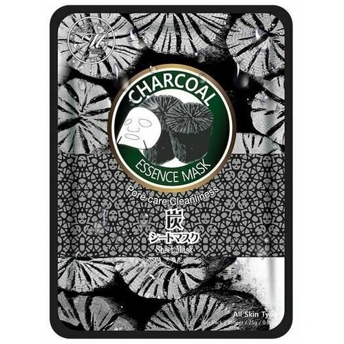 Очищающая тканевая маска для лица с древесным углем MITOMO 