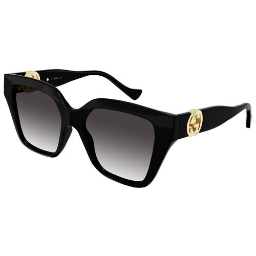 Солнцезащитные очки GUCCI, прямоугольные, с защитой от УФ, градиентные, устойчивые к появлению царапин, для женщин, черный