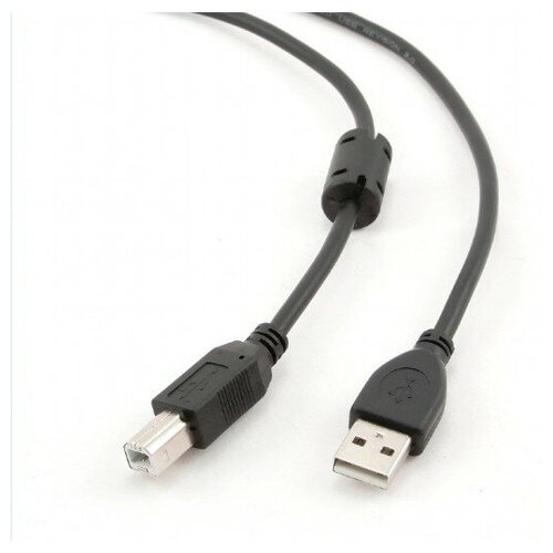 Bion Expert кабели Bion Кабель интерфейсный USB 2.0 AM BM, позолоченные контакты, ферритовые кольца, 1.8м, черный BXP-CCF-USB2-AMBM-018
