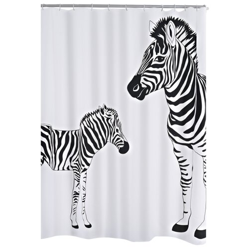 фото Штора для ванной ridder zebra 180x200 белый/черный