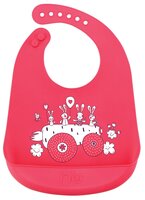 Happy Baby Нагрудник Expert Silicone baby bib, 1 шт , расцветка: white