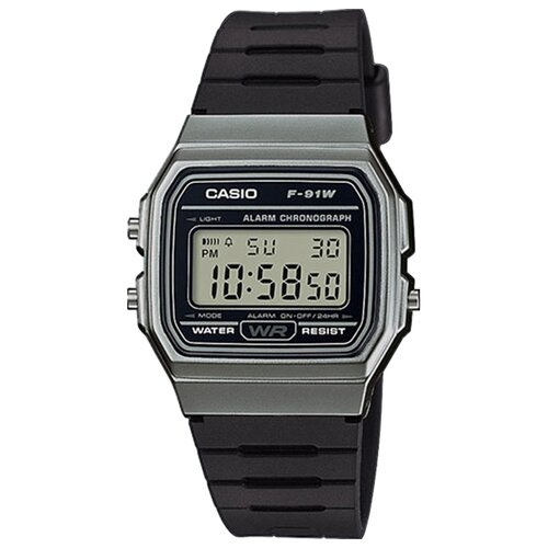 Наручные часы CASIO Collection F-91WM-1B, серый, серебряный casio f 91wm 3adf casio f 91w 1dg casio f 91wm 2adf casio f 91wm 1bdf men wristwatch clock watch original