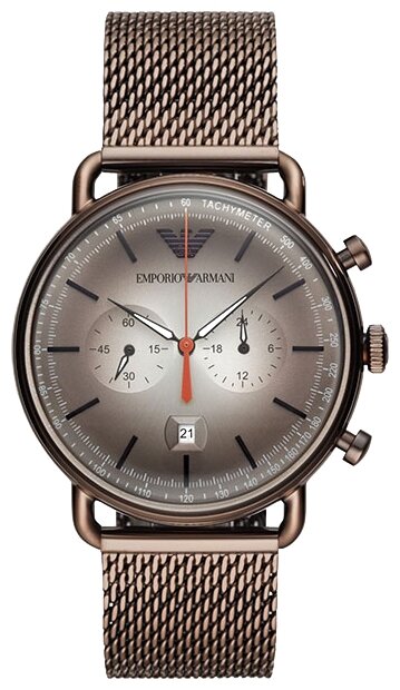Наручные часы EMPORIO ARMANI Aviator AR11169, коричневый, серый
