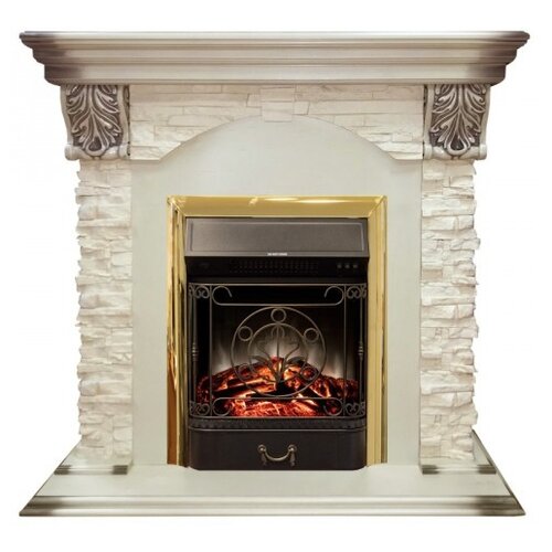 Электрический камин RealFlame Dublin Lux WT + Majestic LUX BR S 1.5 кВт 102 см 99 см 37 см белый