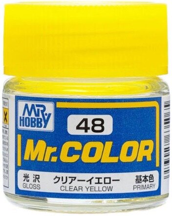 C 48 краска художественная т. м. MR.HOBBY 10мл CLEAR YELLOW