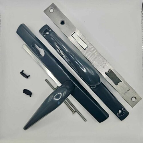 Комплект замок и ручка на калитку серый 3100₽