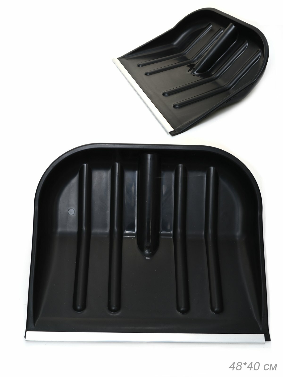 Лопата снеговая Большая с кромкой без черенка черная 480х400