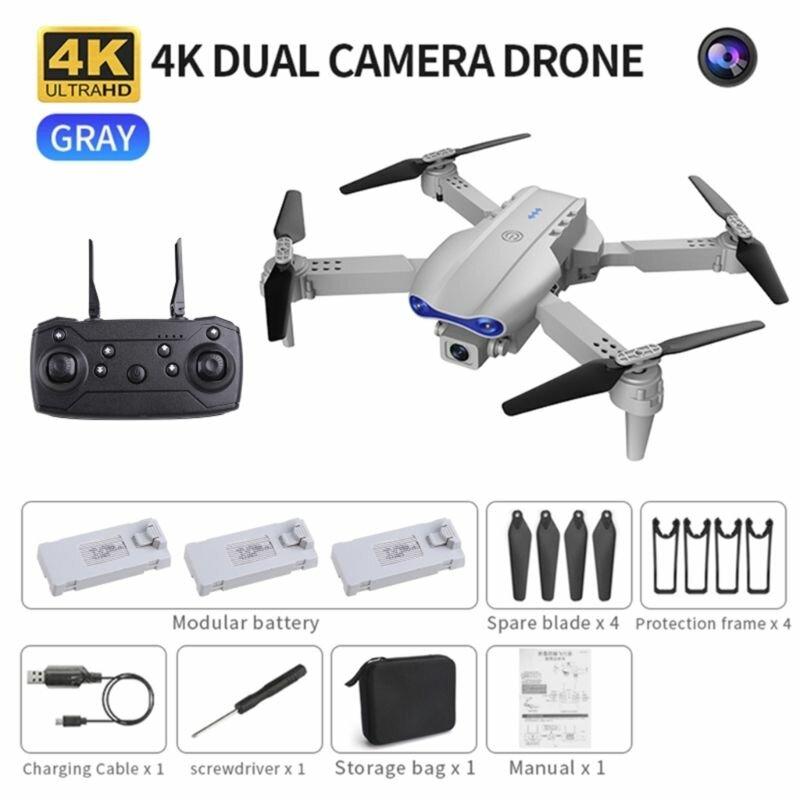 E99 K3 Drone 4K Двойная/Одна камера 6-осевой 3-сторонний обход препятствий RC Quadcopter