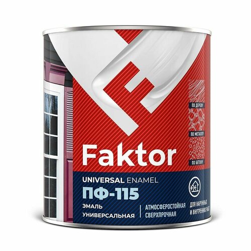 фото Эмаль пф-115 faktor (0,8кг) черный