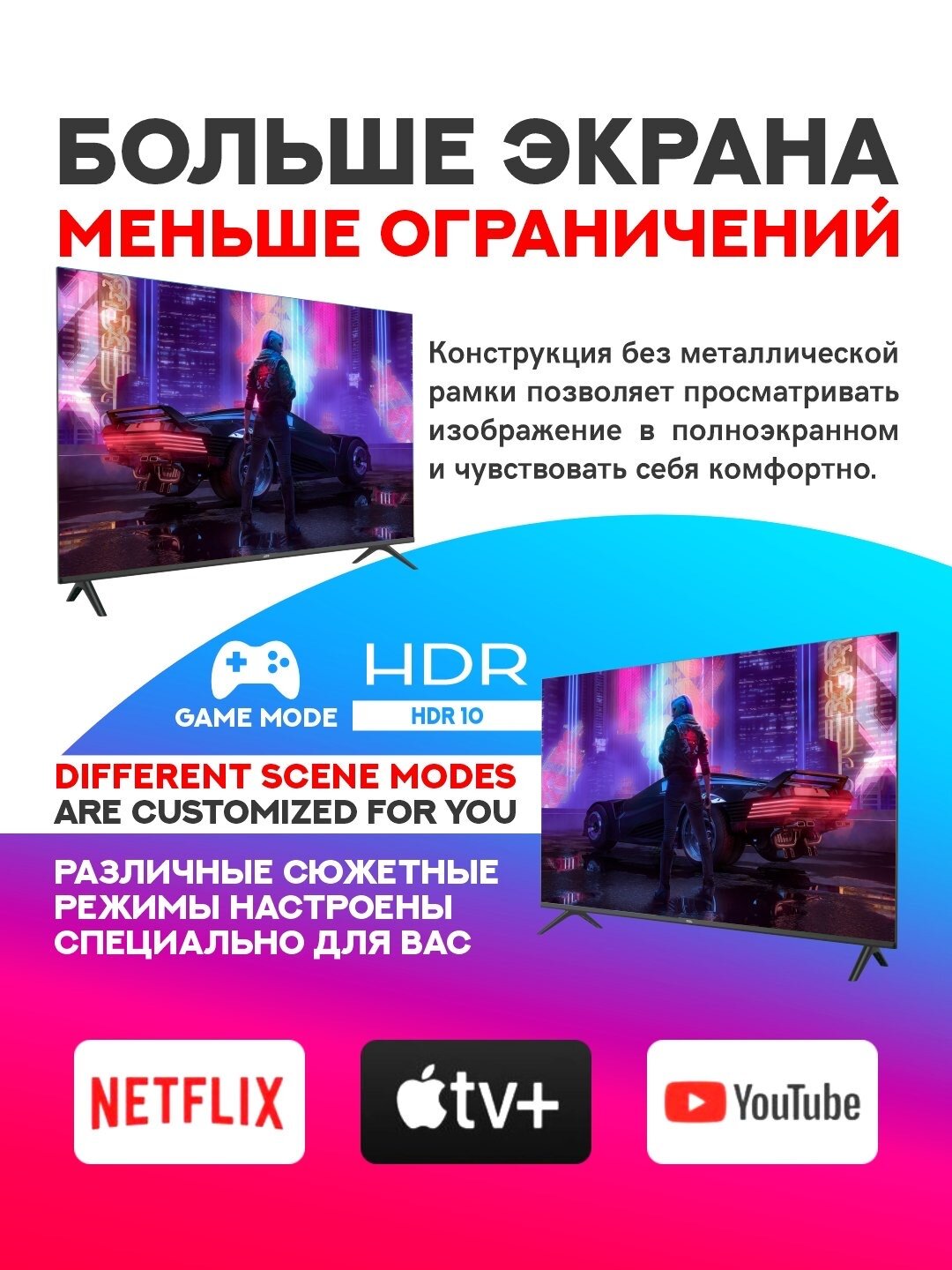 Смарт телевизор TCL 43" S5400A Full HD, Dolby Audio, HDR 10, 1+8 GB — фото 1