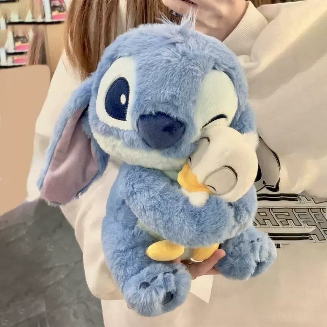 Мягкая игрушка MINISO Лило и Стич, Stitch, плюш, полипропиленновый хлопок, 45 см — фото 1