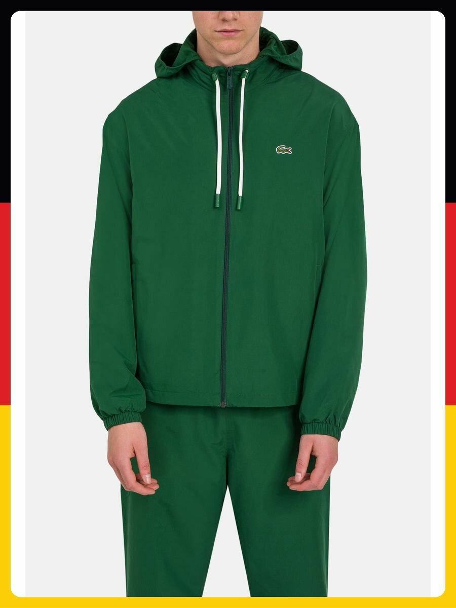 Толстовка спортивная LACOSTE, размер 54, , зеленый