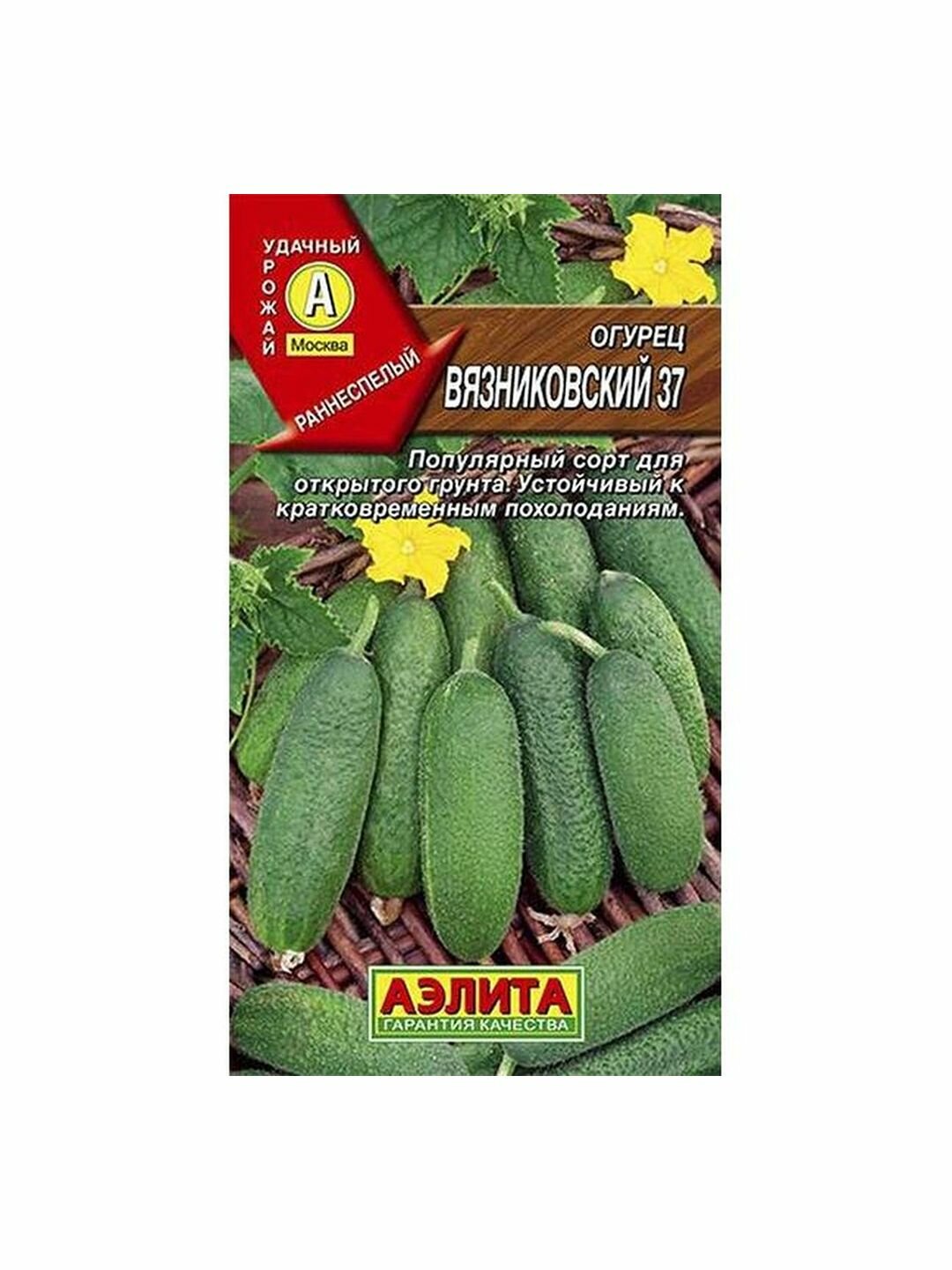 Семена Огурец Вязниковский 37 пчелоопыляемый раннеспелый Аэлита 1 пачка - 20 семян