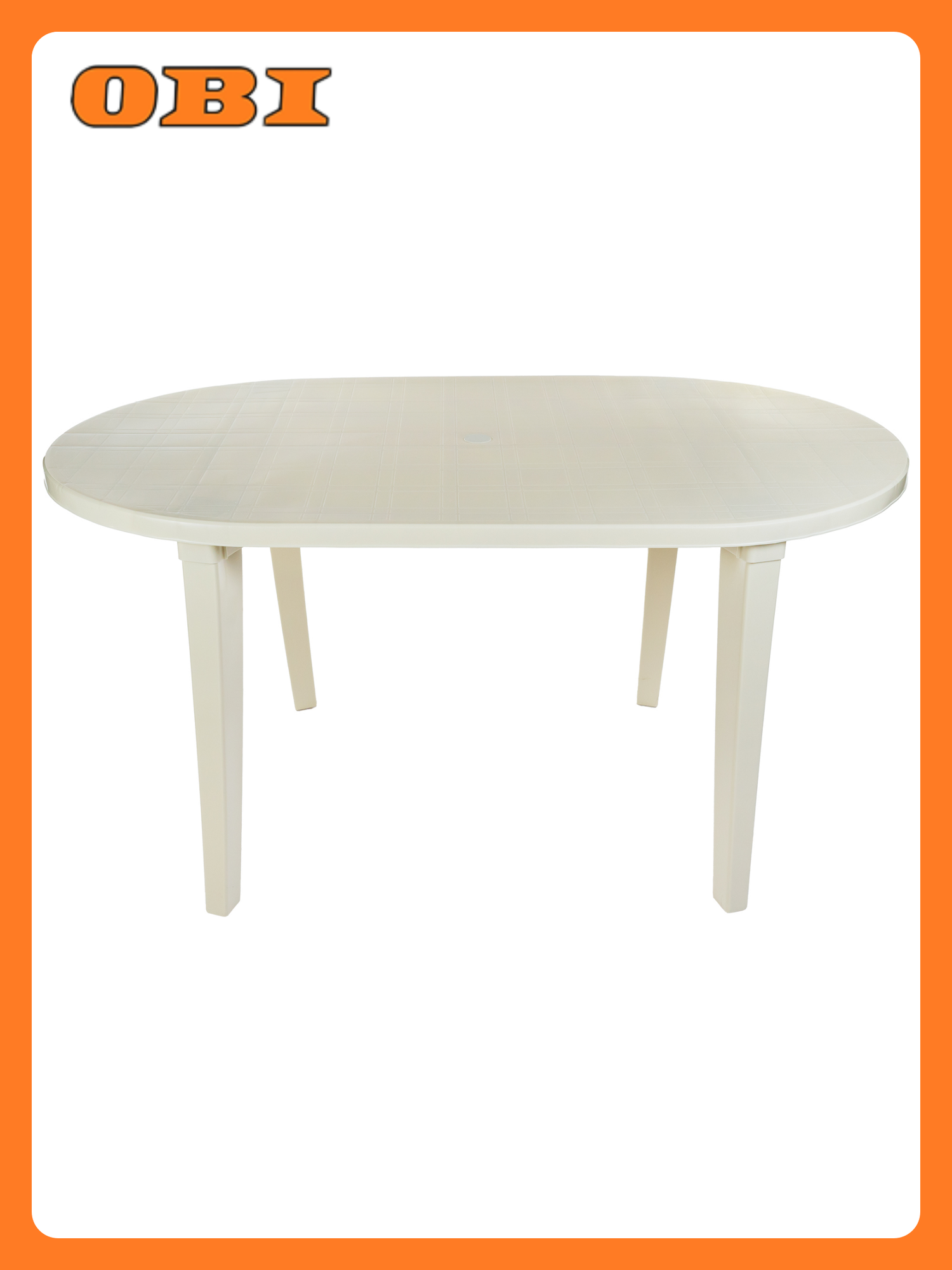 Стол садовый овальный пластик бежево-сливочный 1400х800х710 мм