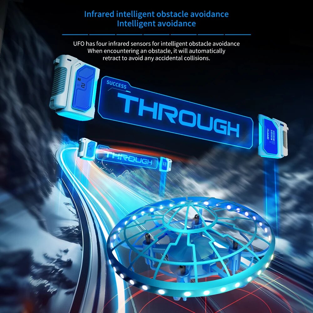 Квадрокоптеры Xiaomi Мини-дрон-квадрокоптер Xiaomi XS4 с датчиками съёмки, интеллектуальным парящим НЛО и пультом дистанционного управления с датчиком жестов — детская игрушка