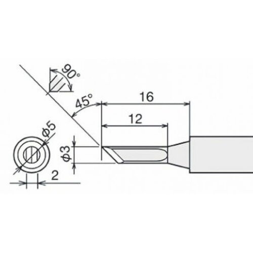 Жало для паяльника Goot PX-60RT-3K+ жало насадка наконечник для паяльника паяльной станции goot px 60rt 3k ножевидное 3 мм